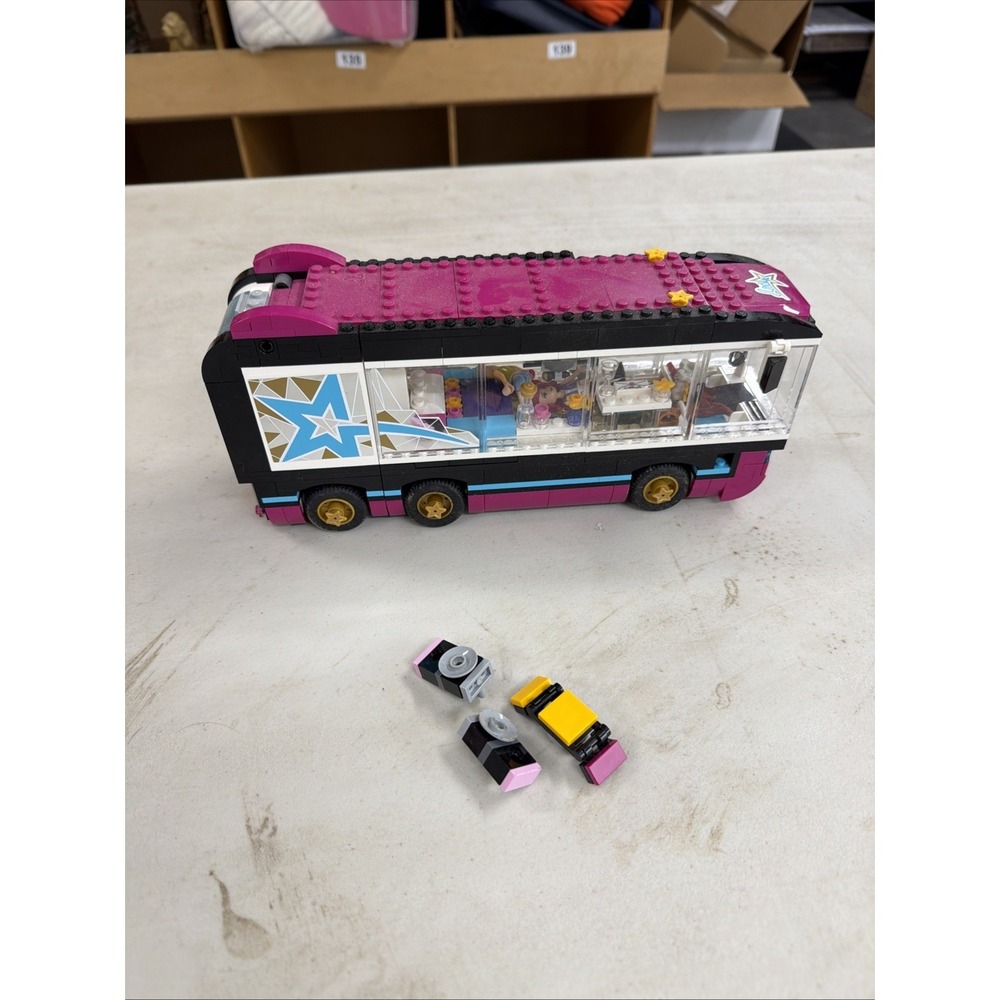 Lego Friends Pop Star Tour Bus 41106 Incomplete Set No Box Or Book 2 Minifigs